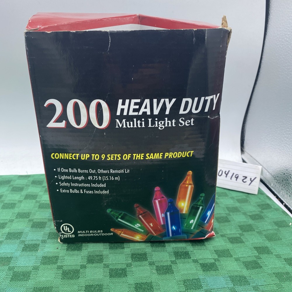 200 Multi Heavy Duty Light Set Multicolored Lights NIB