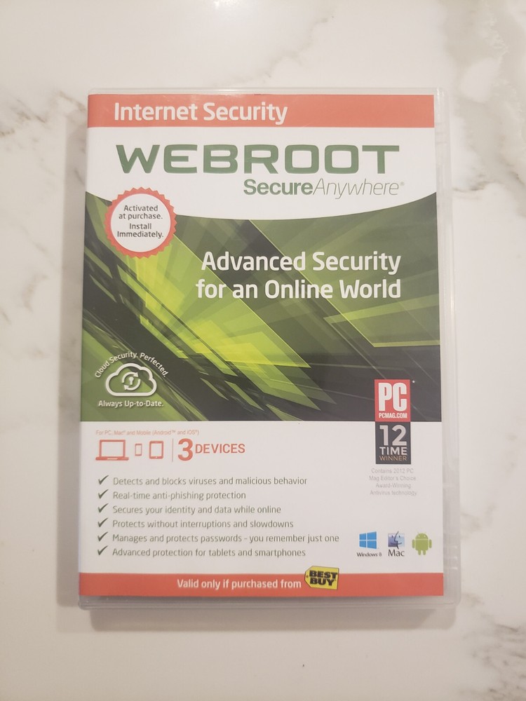 Webroot SecureAnywhere Internet Security Full Ver. 3 Devices PC/Mac/Mobile 2013