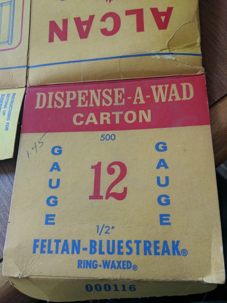 Empty COLLECTABLE BOX ALCAN 12 GA. SHOTSHELL Wads