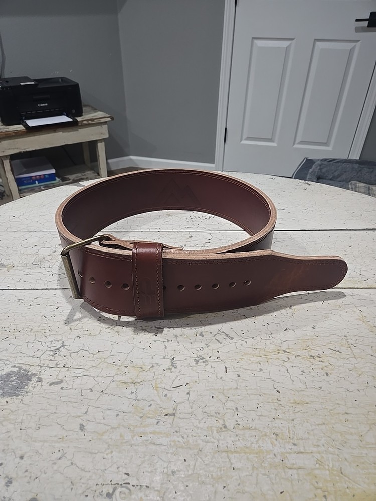 REP Leather Weight Lifting Belt Brown 61.5" Long