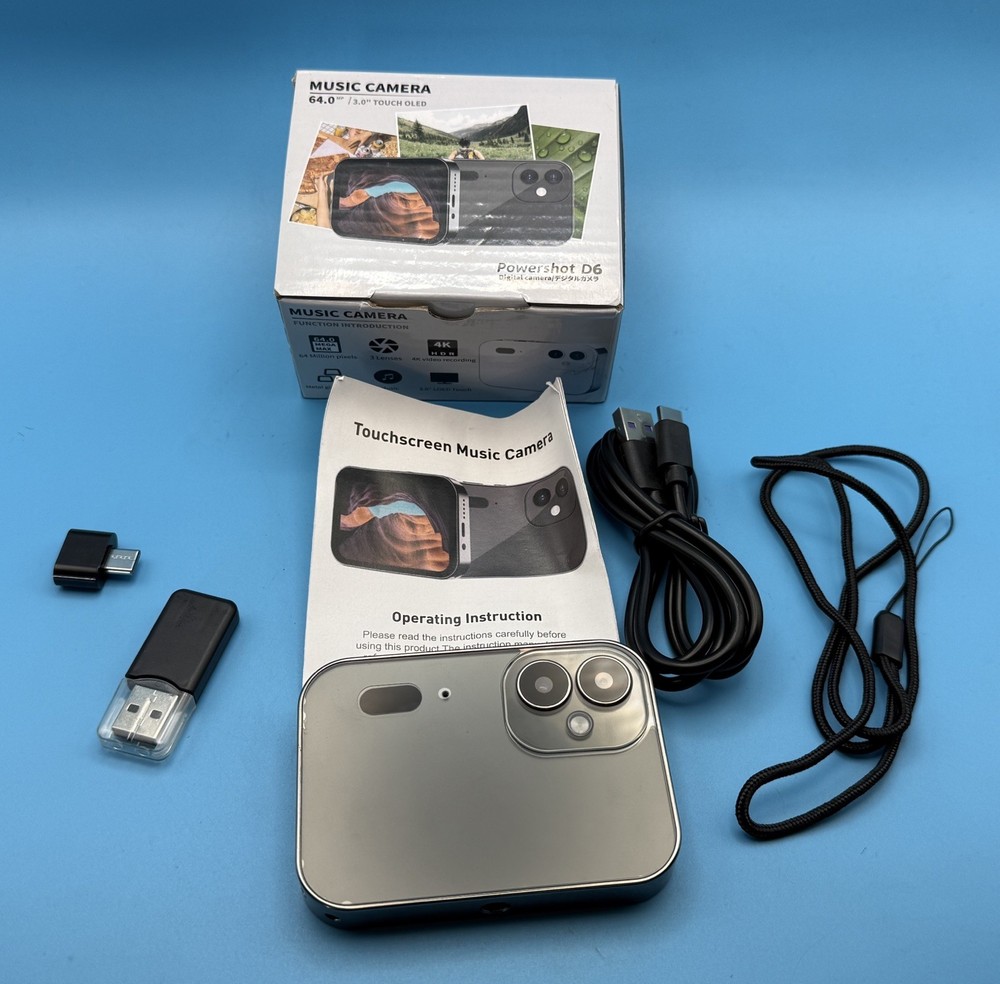 4K CCD Digital Camera 64MP Digital Flash Video Camera with Touch Screen+32G Card
