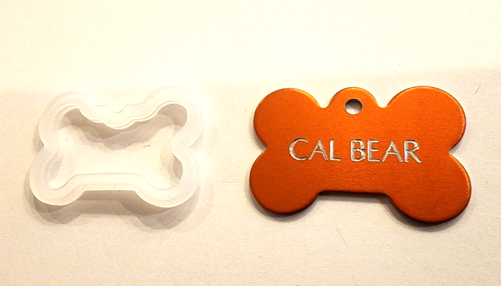 CUSTOM ENGRAVED PET TAG ORANGE BONE SHAPE WITH SILENCER DOG PERSONALIZED TAGS