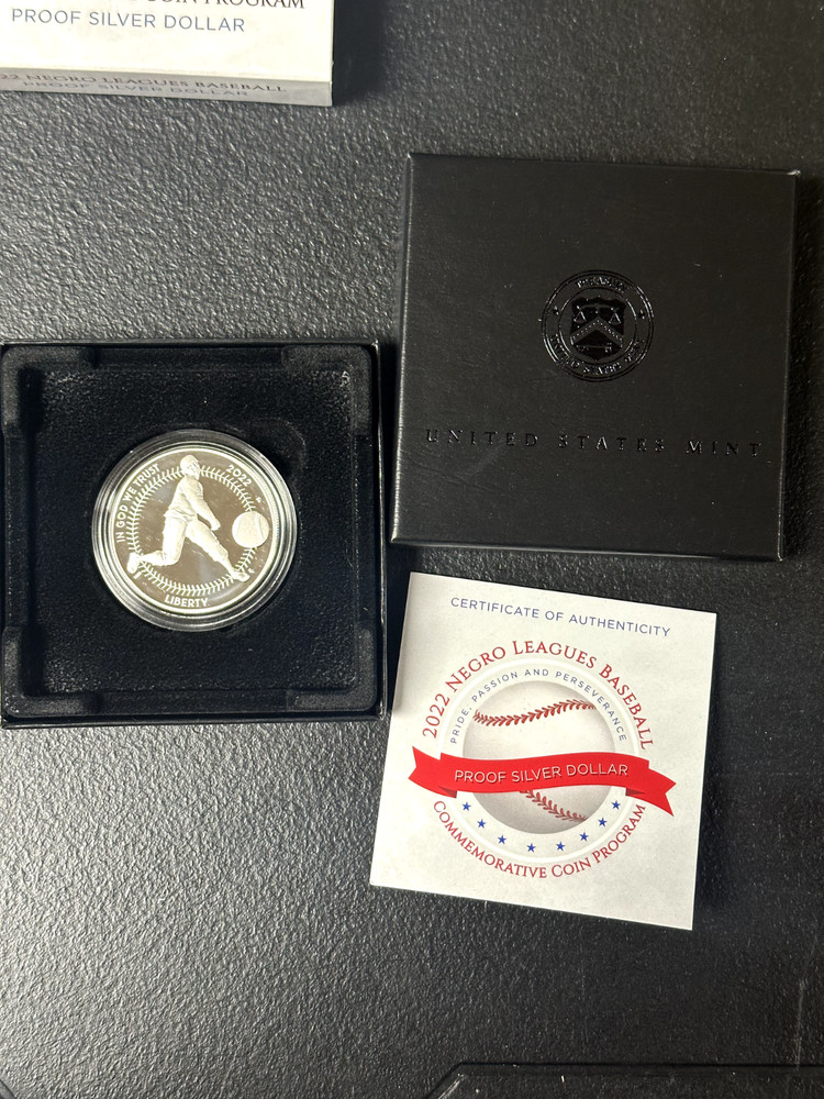 2022 negro Leagues Baseball Commemorative Coin Program Proof Silver Dollar w/CoA