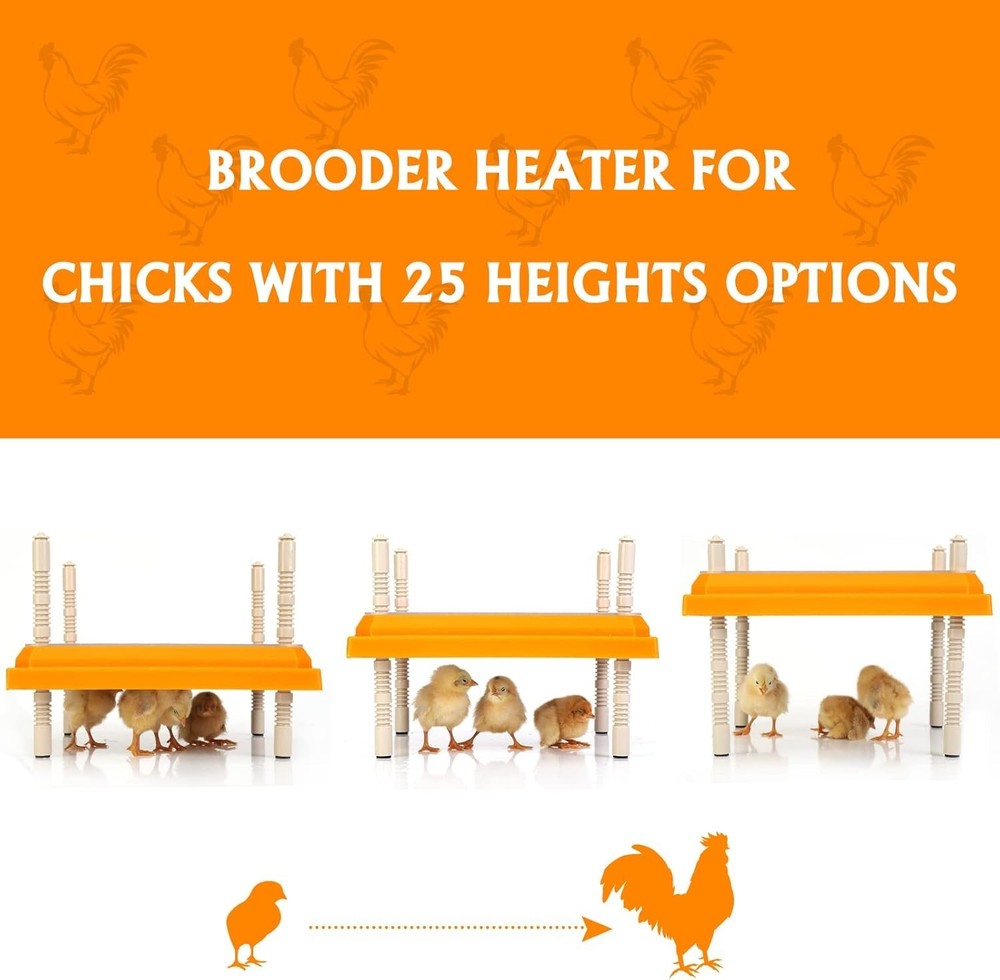 Brooder Heater for Chicks: Chick Brooder Heating Plate with Easy- Cleaning Pl...