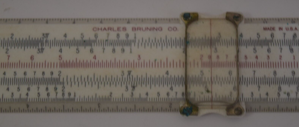 Vintage Charles Bruning Model 2401 Slide Ruler