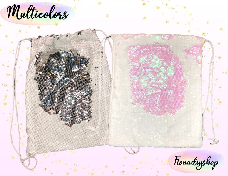 sublimation blank bag sequin drawstring bag sublimation backpack muti colors