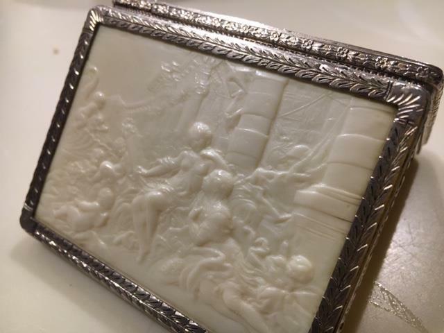 Fine Antique French Silver Frame Cigarette Box.