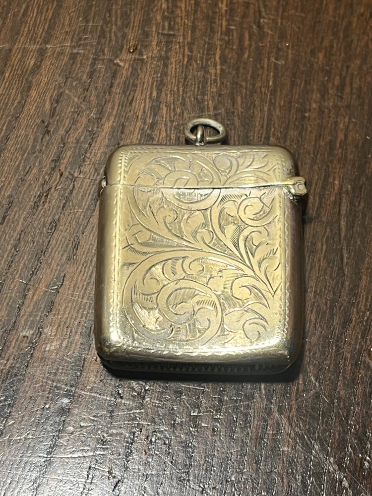 Antique Silver Metal Vesta Case