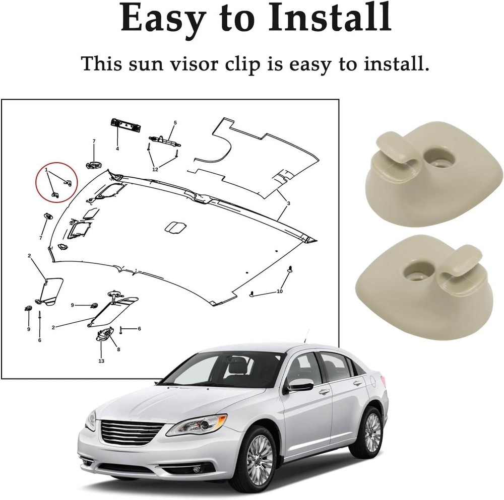 2Pcs Sun Visor Support Retainer Clips, Sun Shade Support Clips Compatible with 2