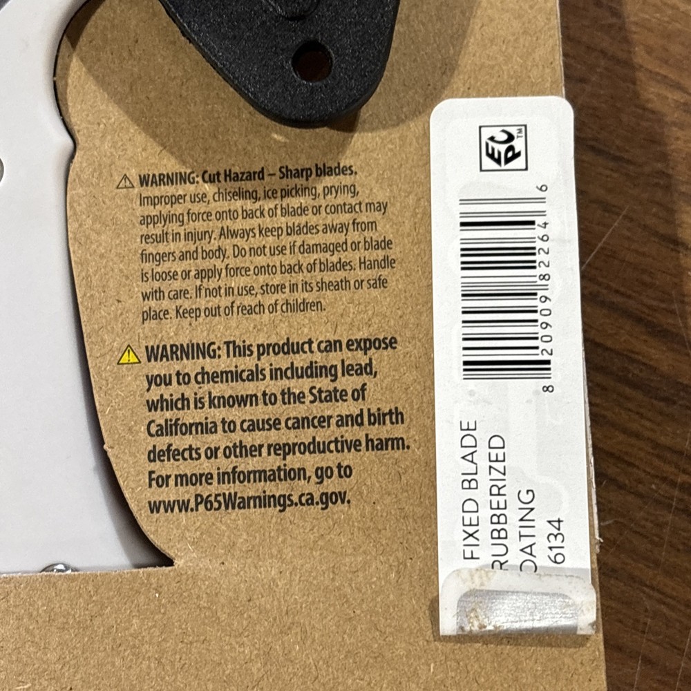 Ozark Trail 7.5 Fixed Blade Knife with Plastic Sheath White Handle New In Box
