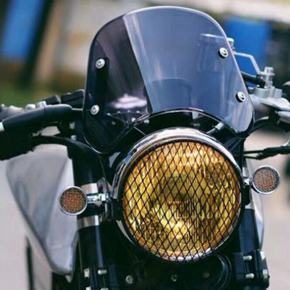 Universal Motorcycle Headlight Fairing Windscreen Windshield 5-7" Smoke HOT EAH