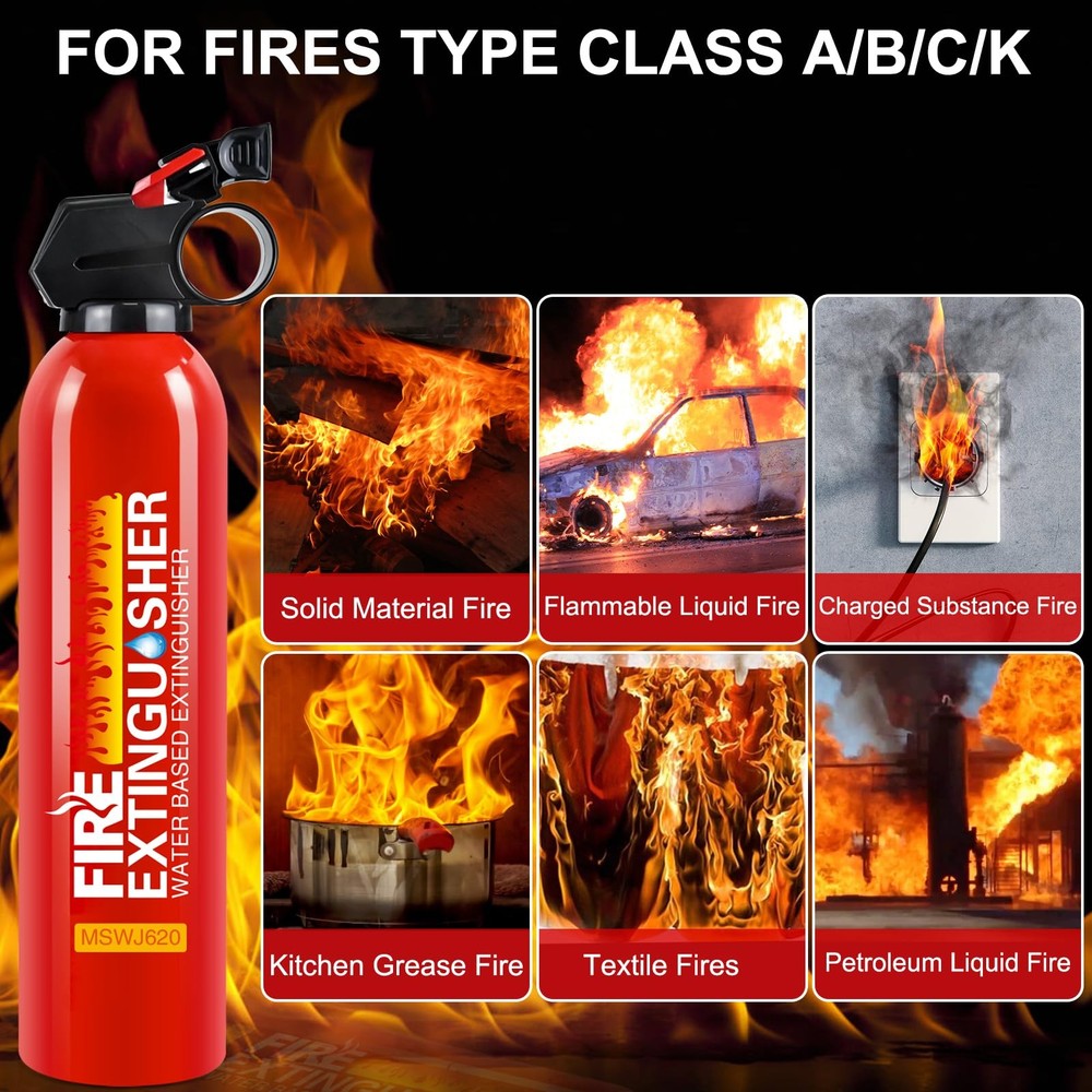Fire Extinguishers with Mount Bracket 1 Pack Small Portable Fire Extinguishe...
