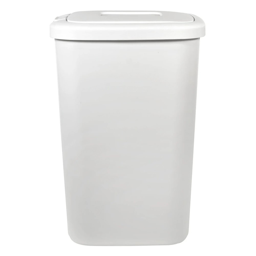 Hefty Kitchen Trash Can, 13.3 Gallon Plastic Touch Top Garbage Bin with Push But