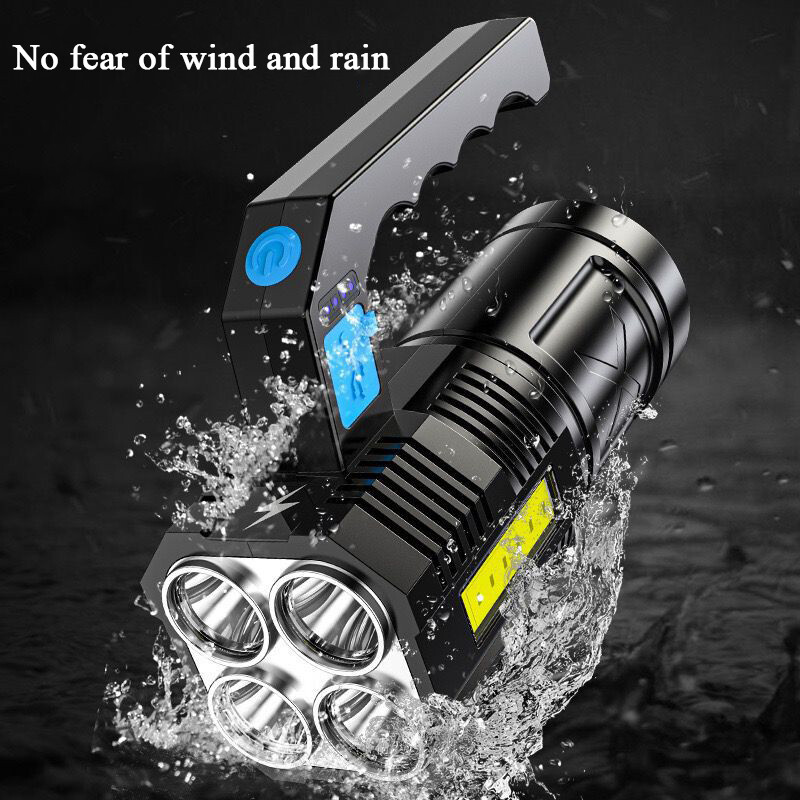 990000LM Portable Searchlight USB Rechargeable 4-Modes Handheld Flashlight Set