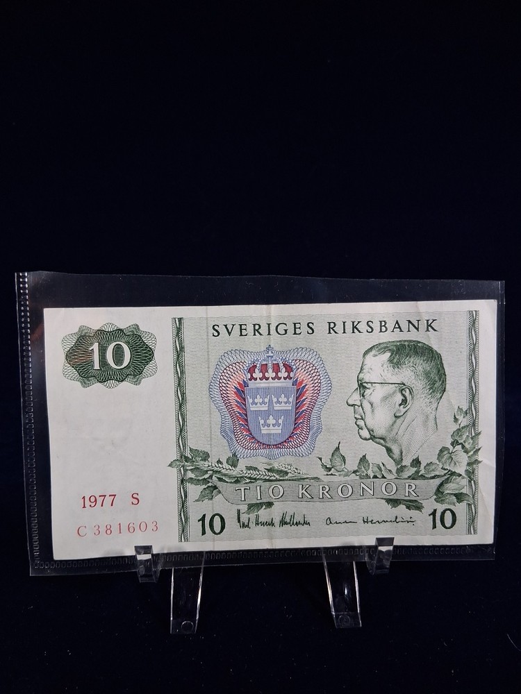 1977 SWEDISH 10 KRONE BANKNOTE