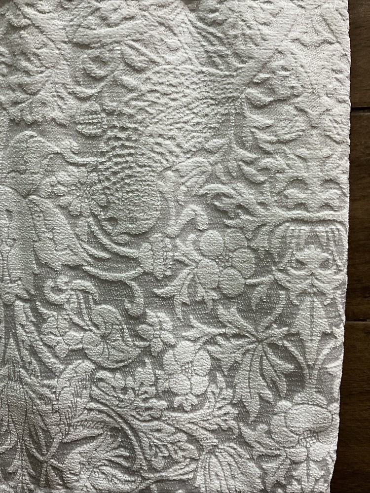 2pc Morris &Co STRAWBERRY THIEF Heavy Window Curtains Panel Drapes White Grey 84