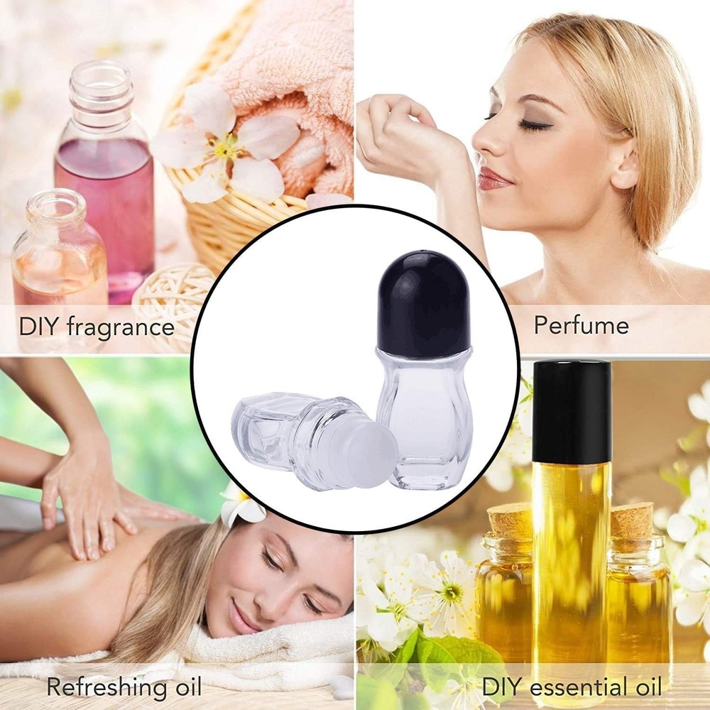 2Pcs 30ML Red Deodorant Roller Bottle Empty,Glass Roller Bottles Deodorant,Ro