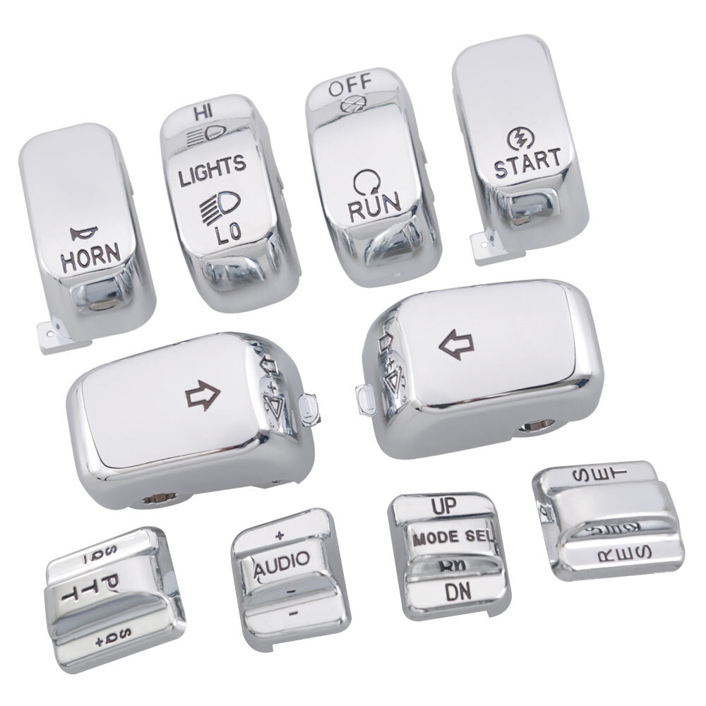 Chrome Hand Control Switch Button Caps For Harley Electra Glide FLHTCU 1996-2013