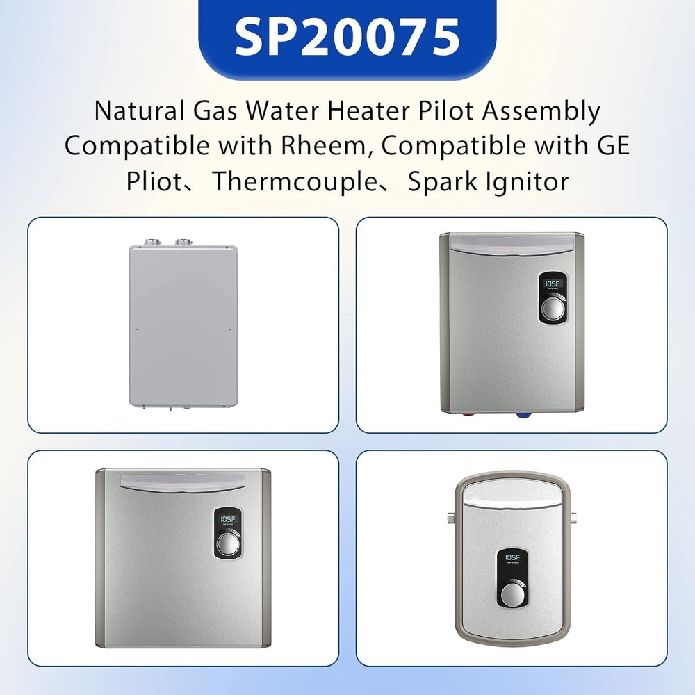 Pilot & Igniter Assembly Kit Replace# SP20075 for Rheem PROTECH GE Water Heaters