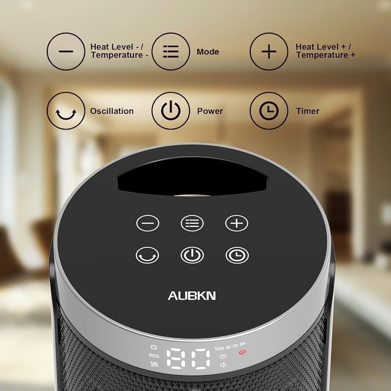 Portable Space Heater Fast Heating Remote Control Oscillation Safety Features US