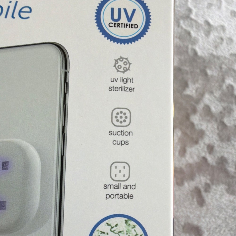 2 PureMobile UV Sterilizer w/ Suction Cups, USB Powered, White WHT