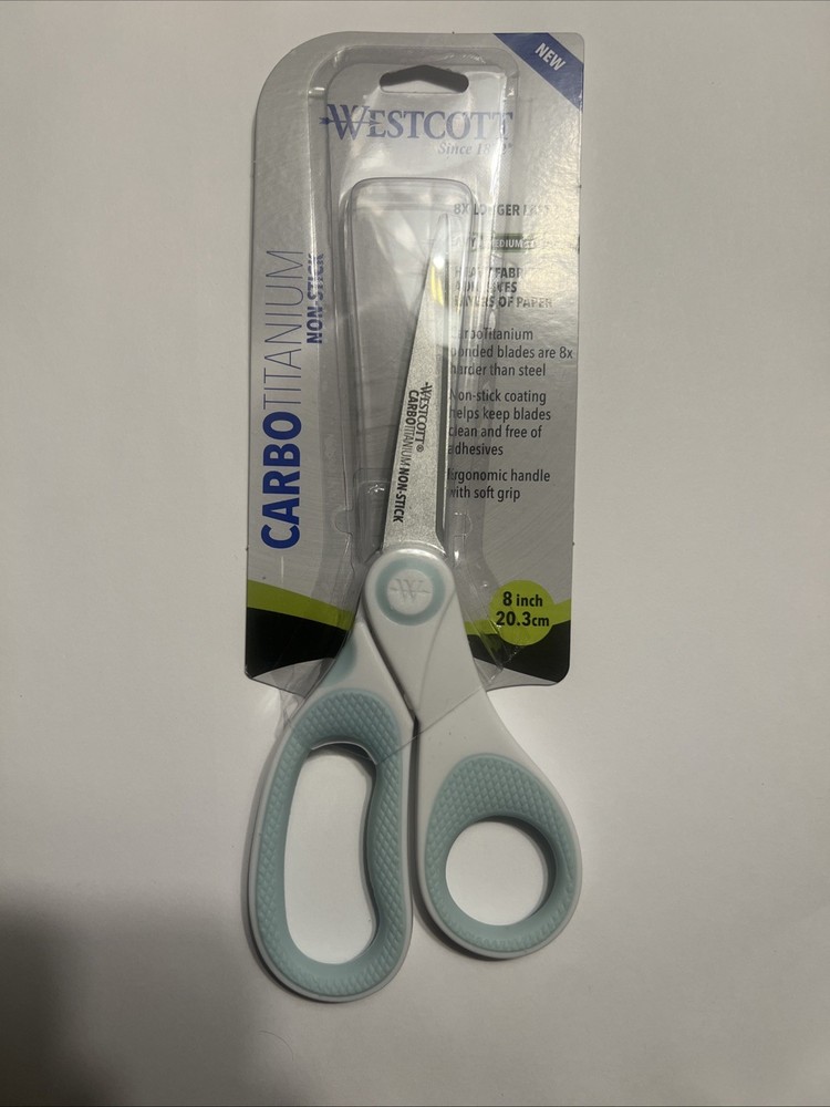 Westcott 8" Straight Titanium Bonded Non-Stick Heavy Duty Scissors Super Sharp