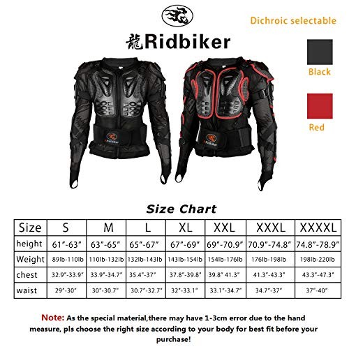 Motorcycle Full Body Armor Protector Removable Racing Jacket Large Black