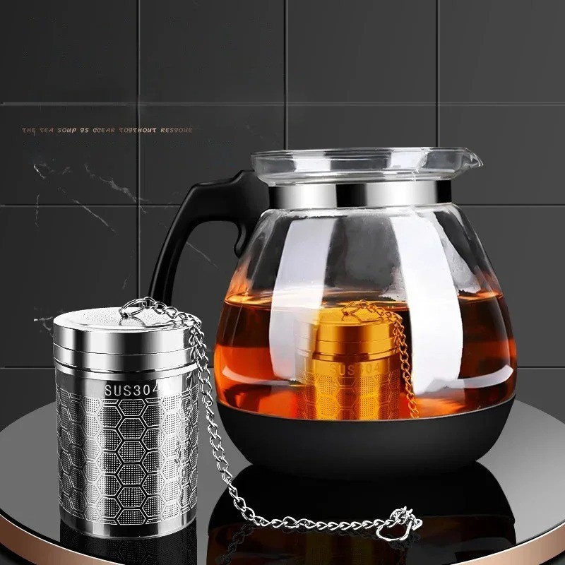 Stainless Steel Tea Infuser Extra Fine Mesh Loose Leaf Strainer Chain Hook