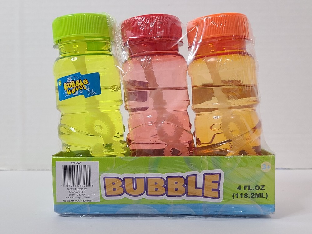 Bubble Waves 3 Pack 4oz Bubbles with Wands *New Open Stock