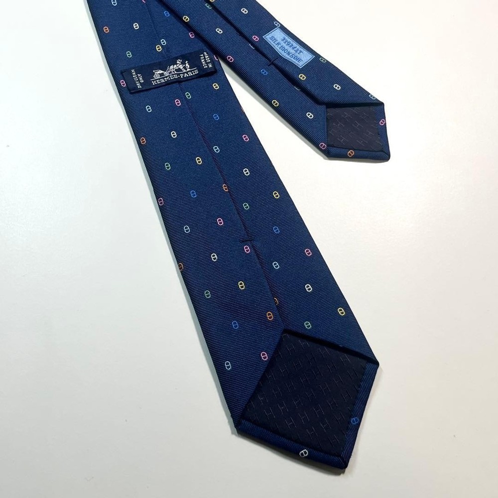 Good Condition HERMES Tie Maillon Multicolor
