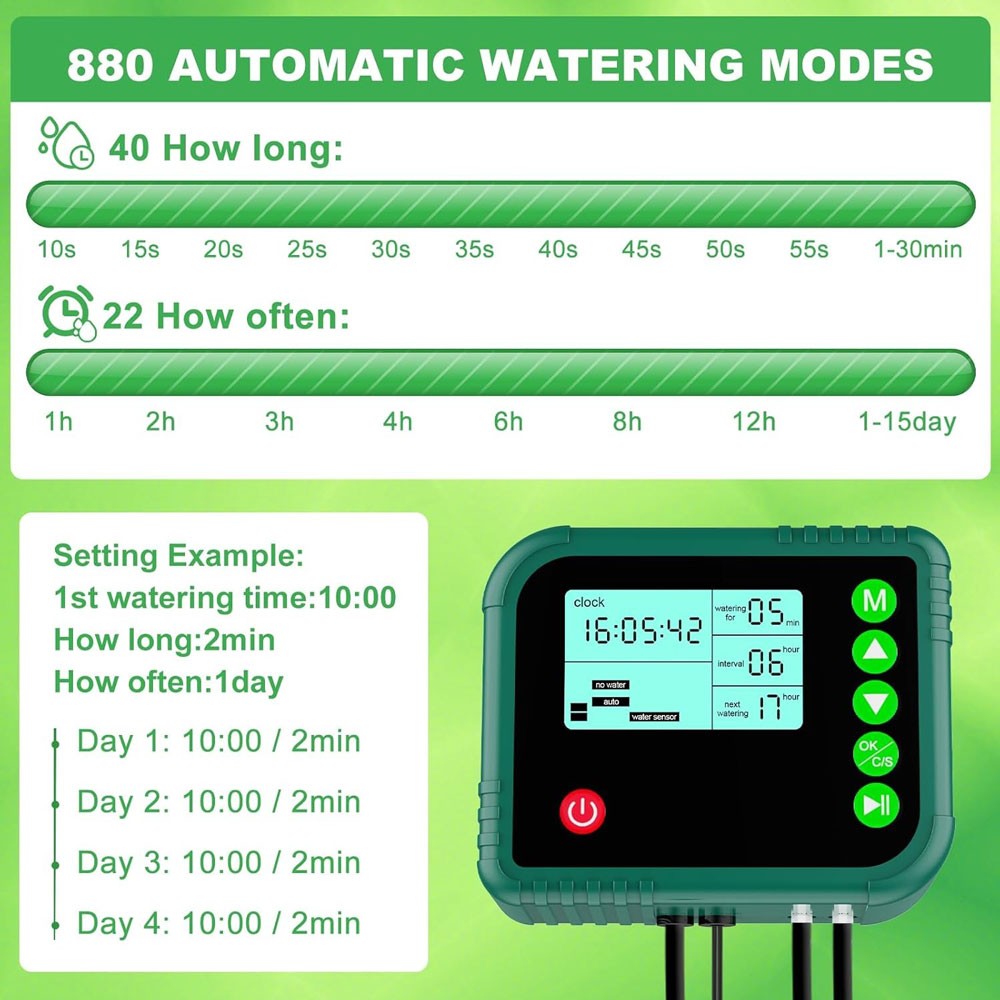 NEW HOT Solar Automatic Irrigation System Plant Watering System Kit with Timer