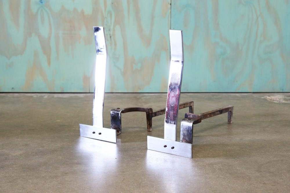 1970s Chrome and Lucite Fireplace Tools Complete Set by Alessandro Albrizzi