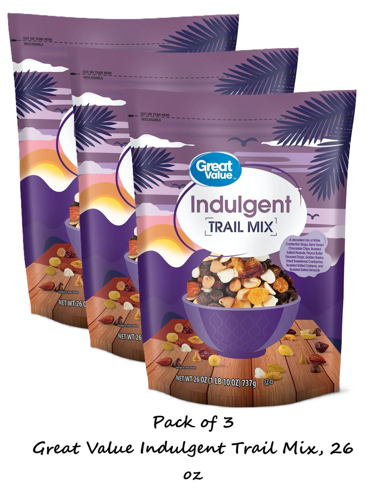 Great Value Indulgent Trail Mix, 26 oz (3 Pack)