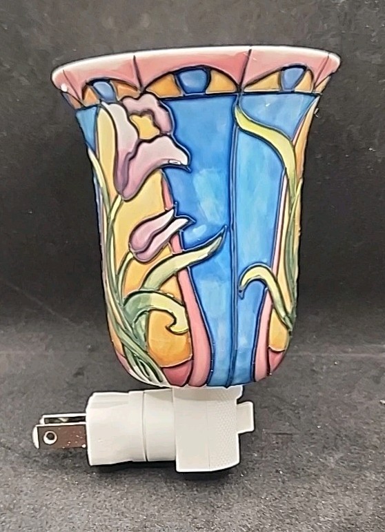Roman Blue Iris Night Light Porcelain