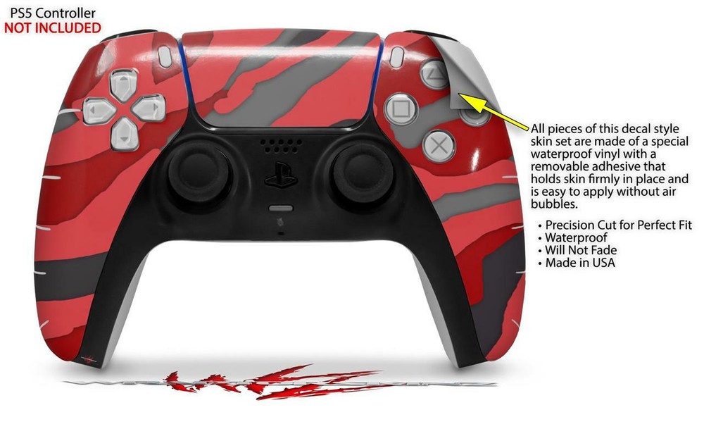 Skin Sony PS5 Controller Camouflage Red