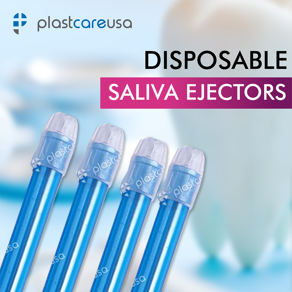 2000 (20 Bags) Blue Clear Dental Saliva Ejectors Ejector Disposable Suction Tips