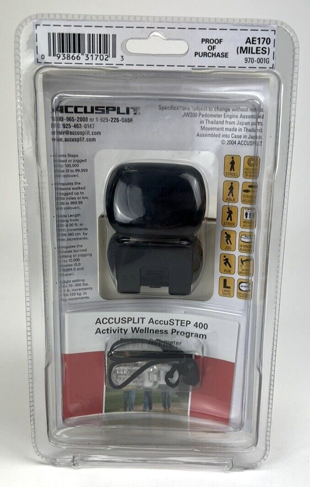 Accusplit Wellness Eagle 170 Deluxe Walking Step Activity Pedometer AE170