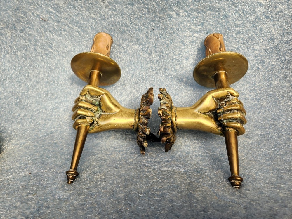 WOW! PAIR BRONZE SCONCES HAND ANDRE ARBUS MAISON CHARLES JOHN DEVOLUY REGENCY