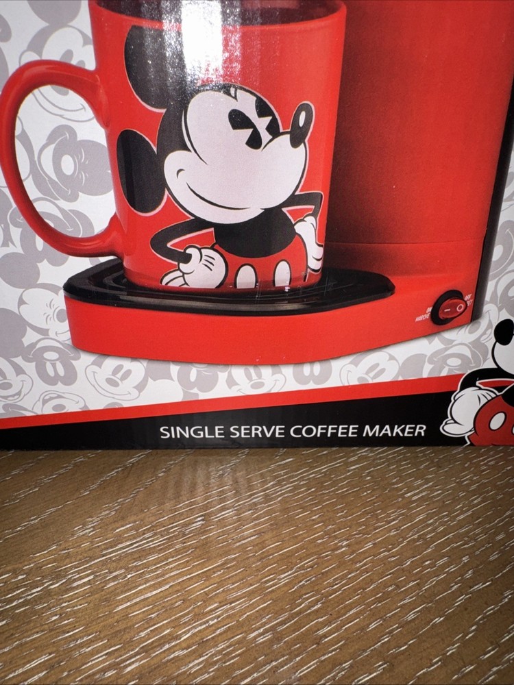 DISNEY Mickey Mouse Single Serve Coffee Maker Includes Mug New in Box