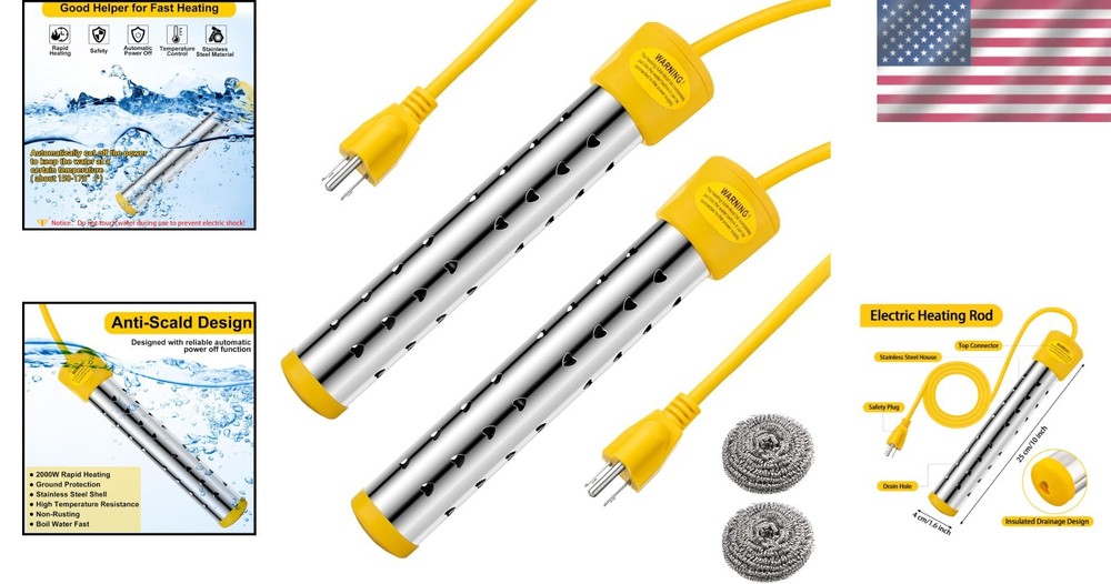 Portable Electric Submersible Pool Heater Set=