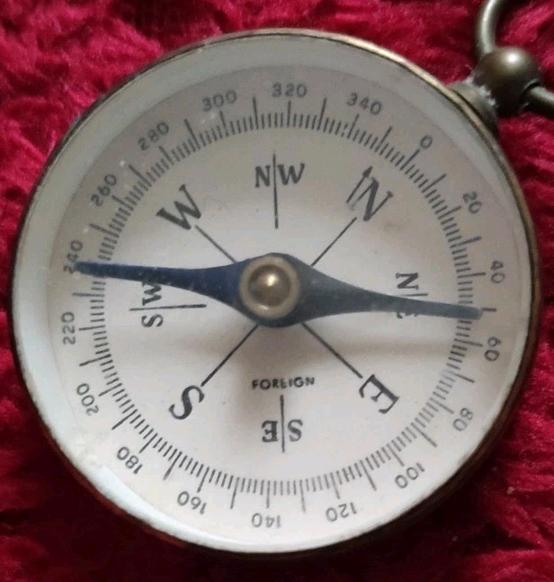 Vintage Brass Magnetic Compass British