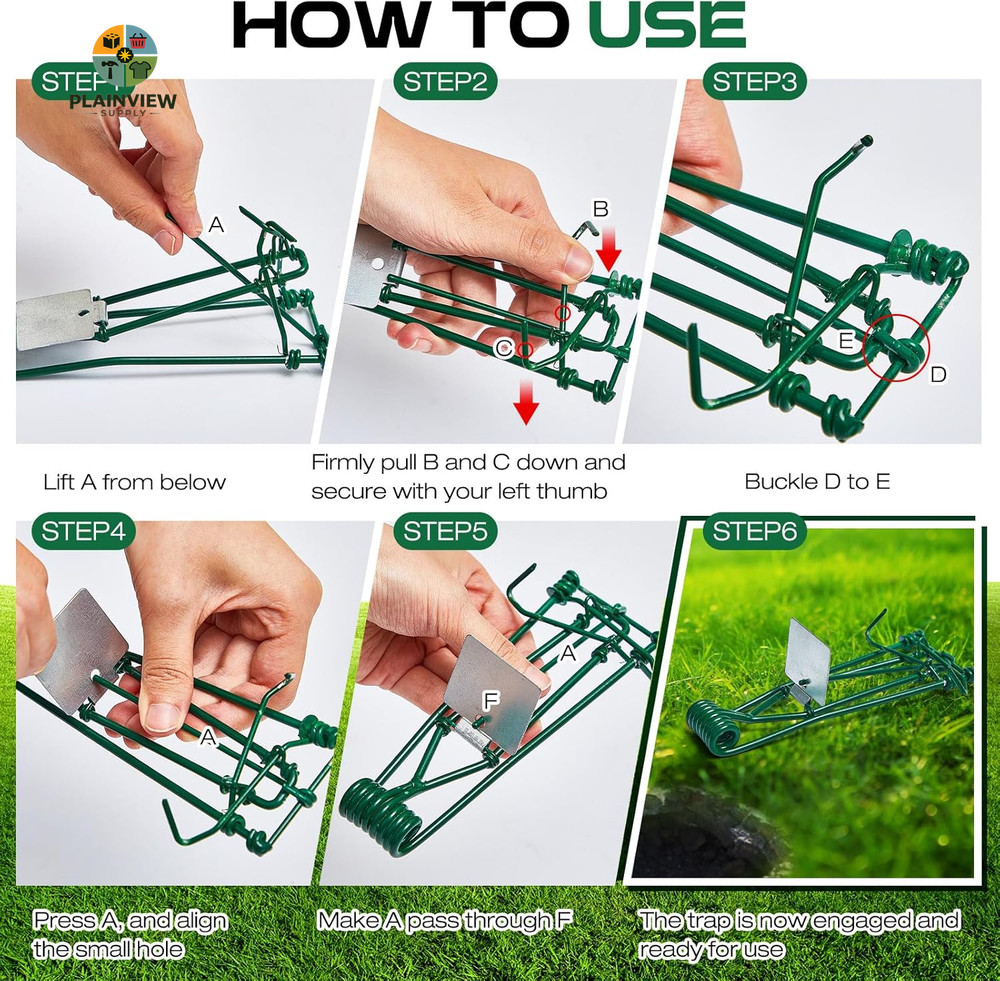 4 Pcs Outdoor Gopher Trap Easy Set Mole Trap Weather Resistant Gopher Killer Vol