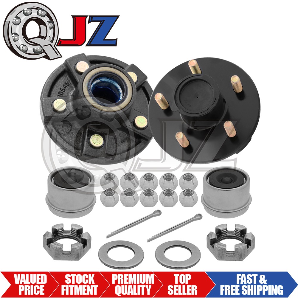 [2-Set] 3,500lb Trailer Axle Idler Kit 5 on 4.5" Pre-Greased with Hardware