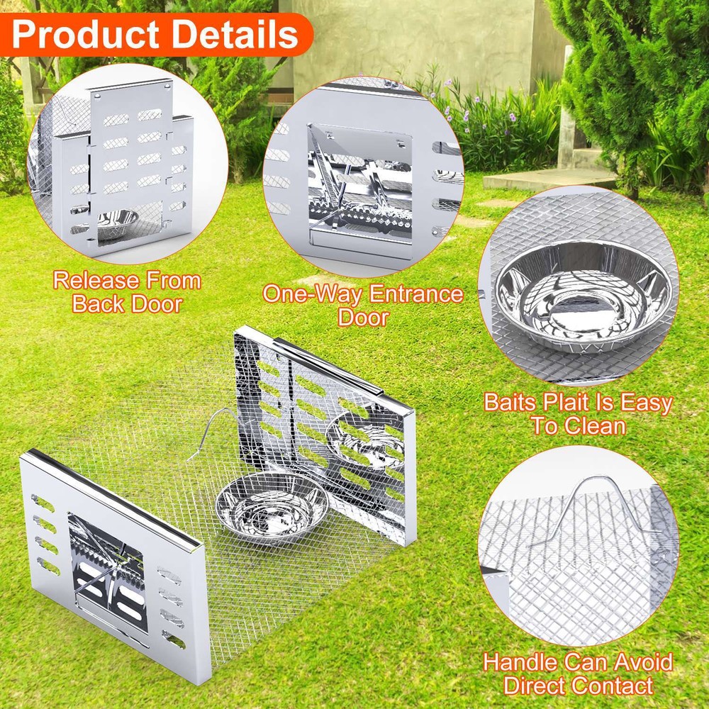 2PACK Humane Rat Trap Catch & Release Live Mouse Cage Yard Animals Mouse Traps