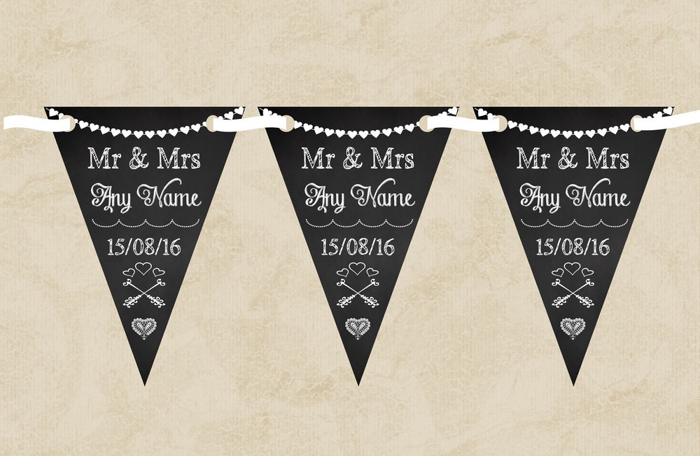 Chalkboard Mr & Mrs Personalised Engagement Party Bunting