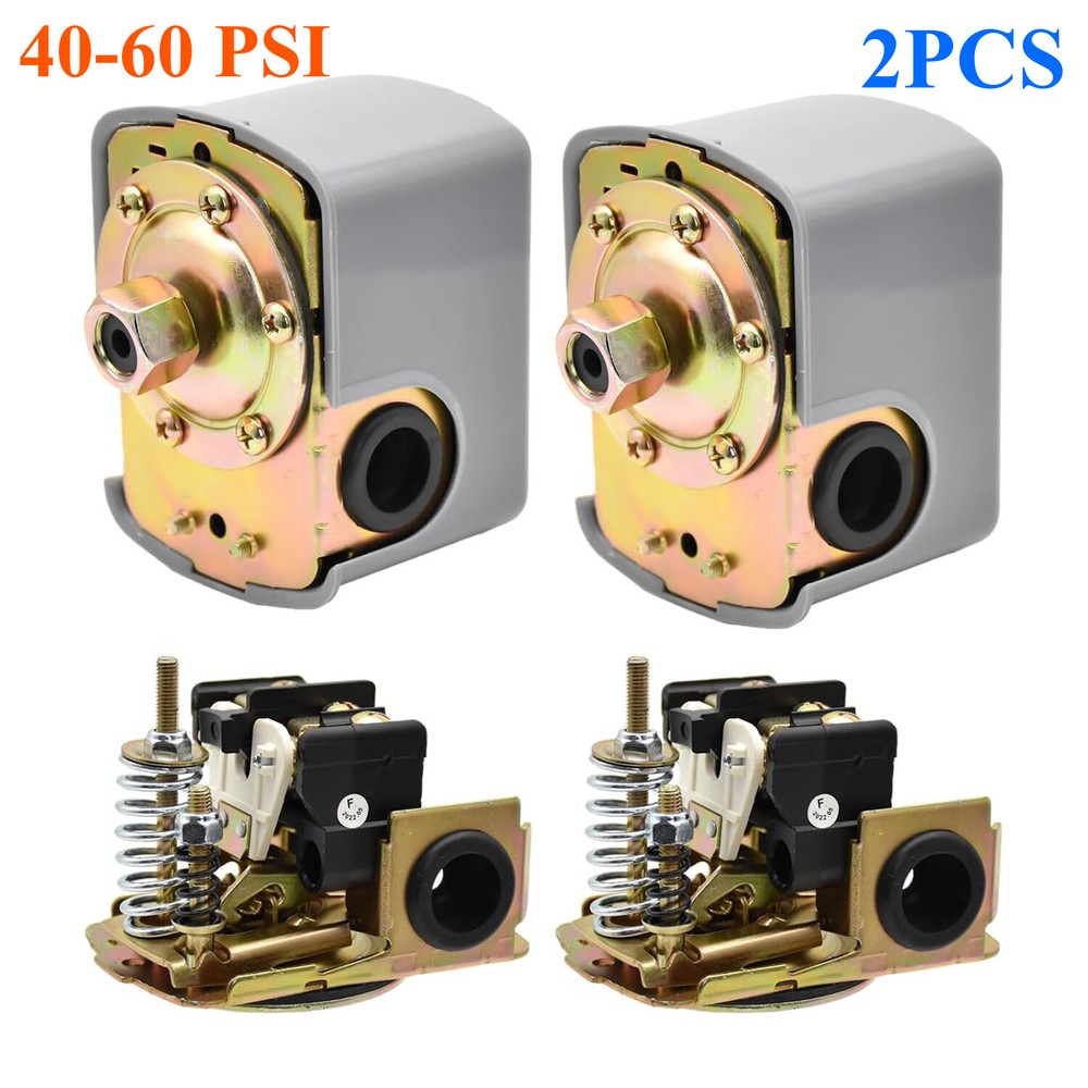 2PCS 40-60 PSI Well Water Pump Pressure Control Switch Double Spring Pole