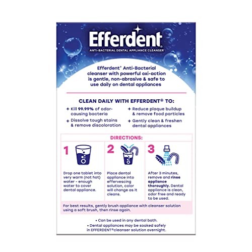 Efferdent Denture Cleaner Tablets - Clean Retainers, Aligners, Mouth Guards