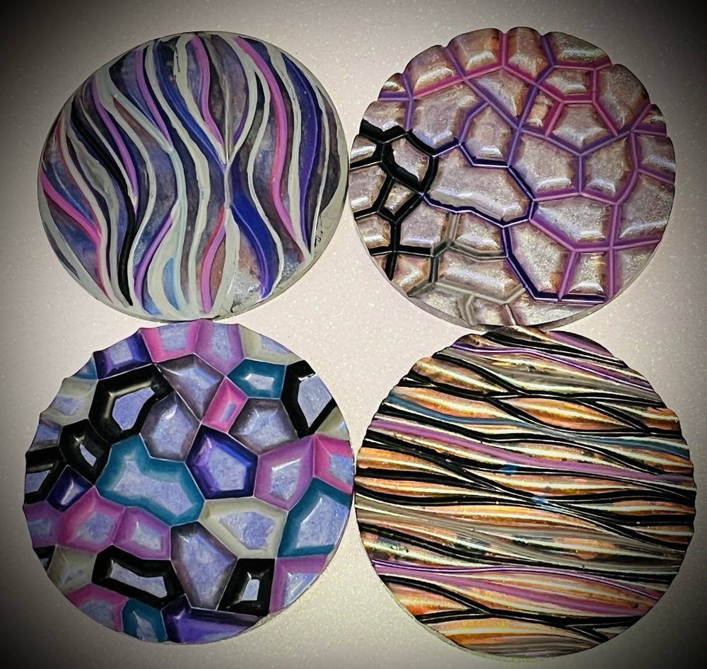 Handmade Resin Coaster Set Multicolor Abstract Designs Table Decor