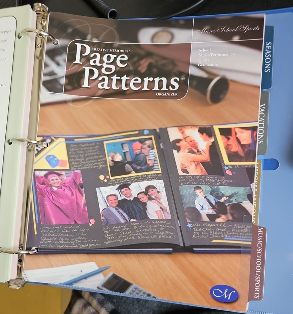 Creative Memories Page Patterns Organizer 2002/04 Scrapbooking 3 Ring Binder