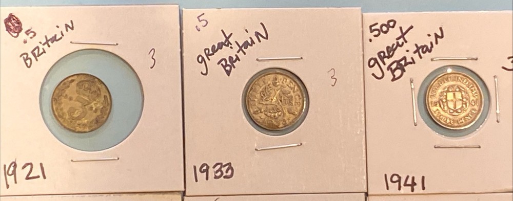 (12) British Empire 50% Silver Coins